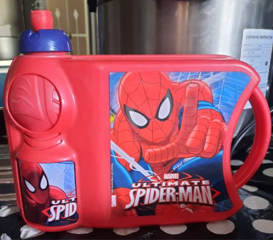 Spiderman lunch box with bottle